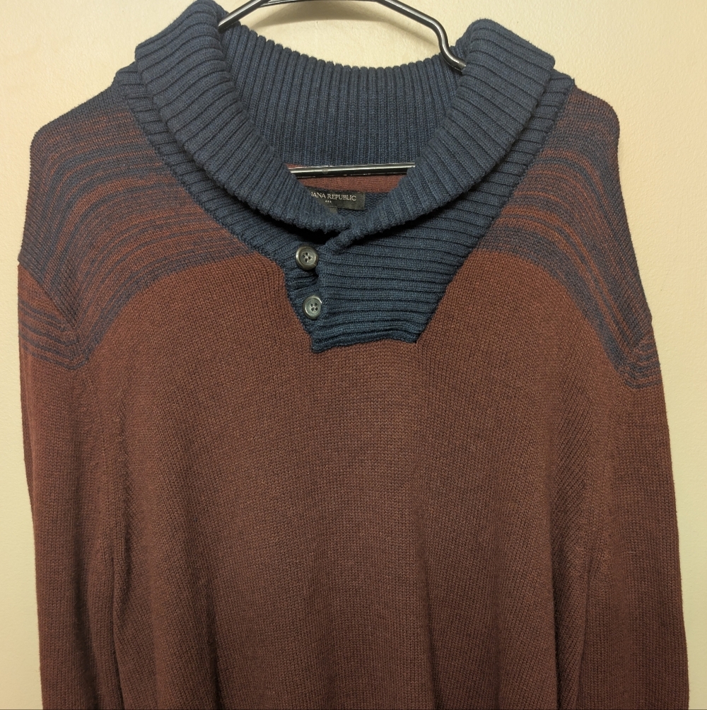 Banana Republic Collared Sweater in Maroon and Blue